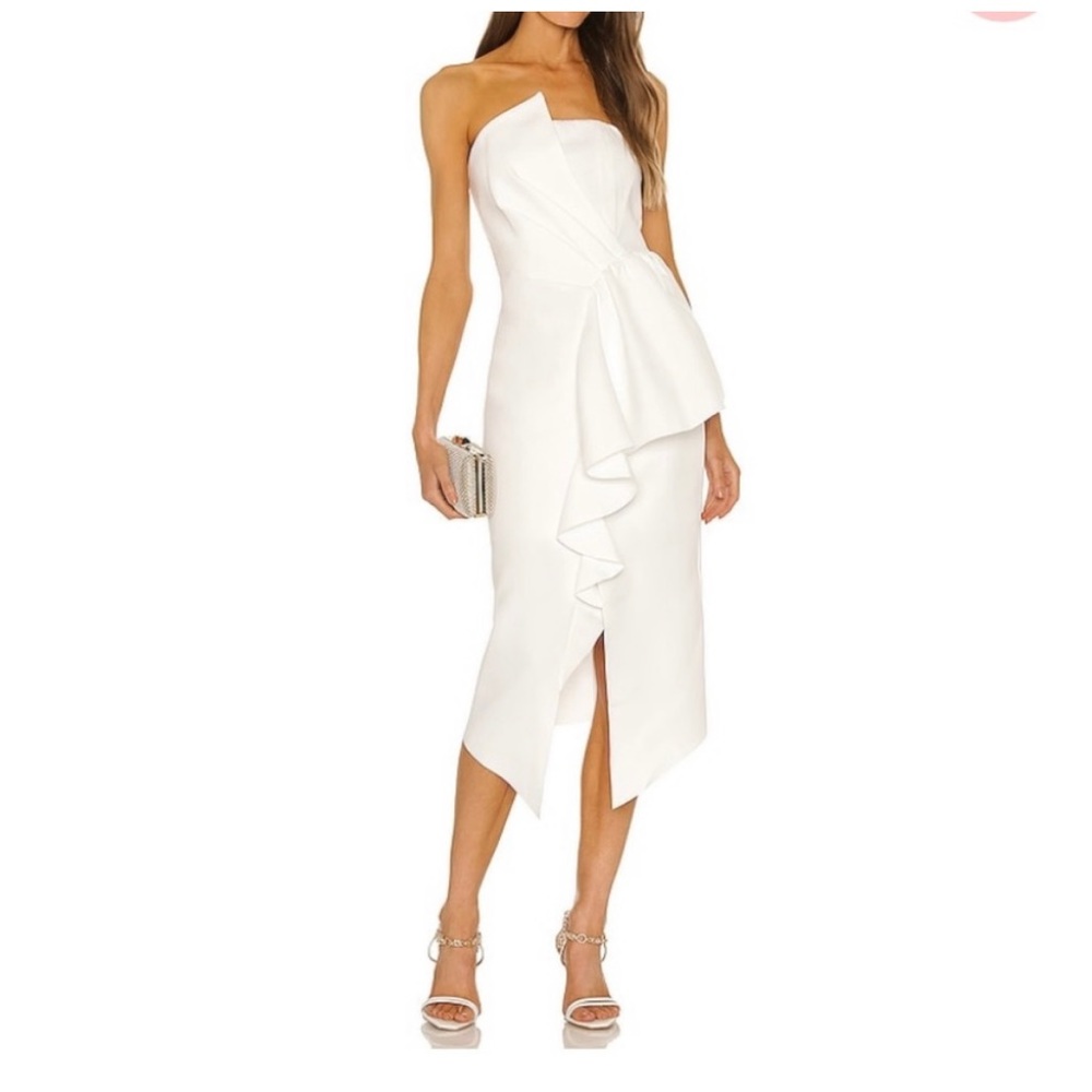 Elliatt Reception Cascade Ruffle Strapless Cocktail Dress